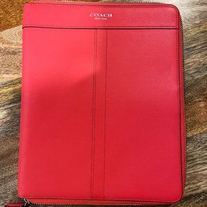 Coach Coral Legacy Leather iPad Tablet & Notepad Case